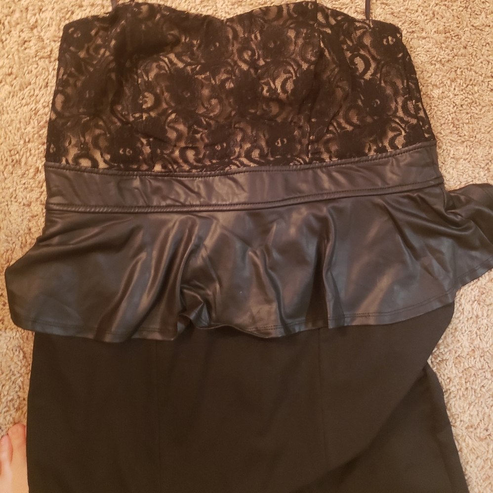 Body con dress with peplum